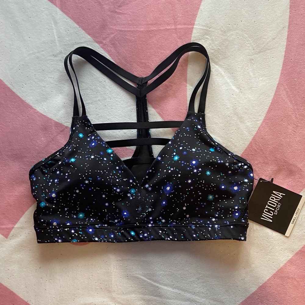 Victoria's Secret Black and Blue Starry Sports Bra